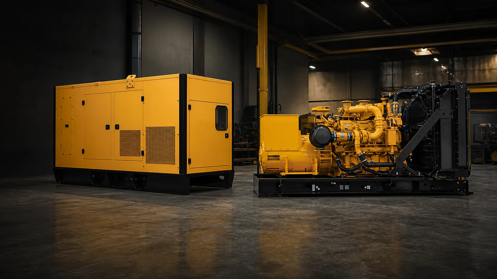 Generador eléctrico y gabinete acústico fabricado en taller industrial